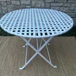 White Metal Dining Table 