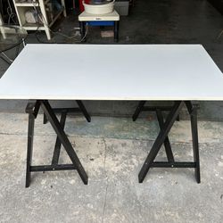Desk - Table Top with Sawhorses - IKEA