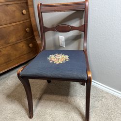 Antique mahogany needlepoint chair