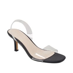 French Connection Women's Tia Slingback Lucite Sandals