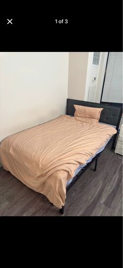 Full sized bed frame and mattress set