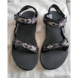 TEVA Original Black Gray Women's Sandals, Size 7