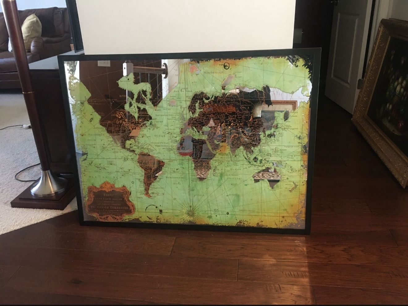 Wall Art - World Map on Mirror