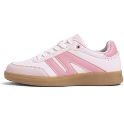 LUCKY STEP Women Classic Retro Gum Sole Fashion Sneakers Casual Tennis Skate Shoe Genuine Leather Walking Footwear Anti Slip Trainers