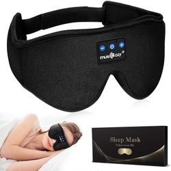 Sleep Headphones Bluetooth Headband Sleeping Headphones Sleep Mask, Wireless Sleep Mask Earbuds for Side Sleepers Men Women Office Nap Air Travel Cool