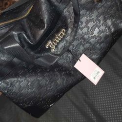 Juicy Coture Black Rhinestone Duffle Bag 