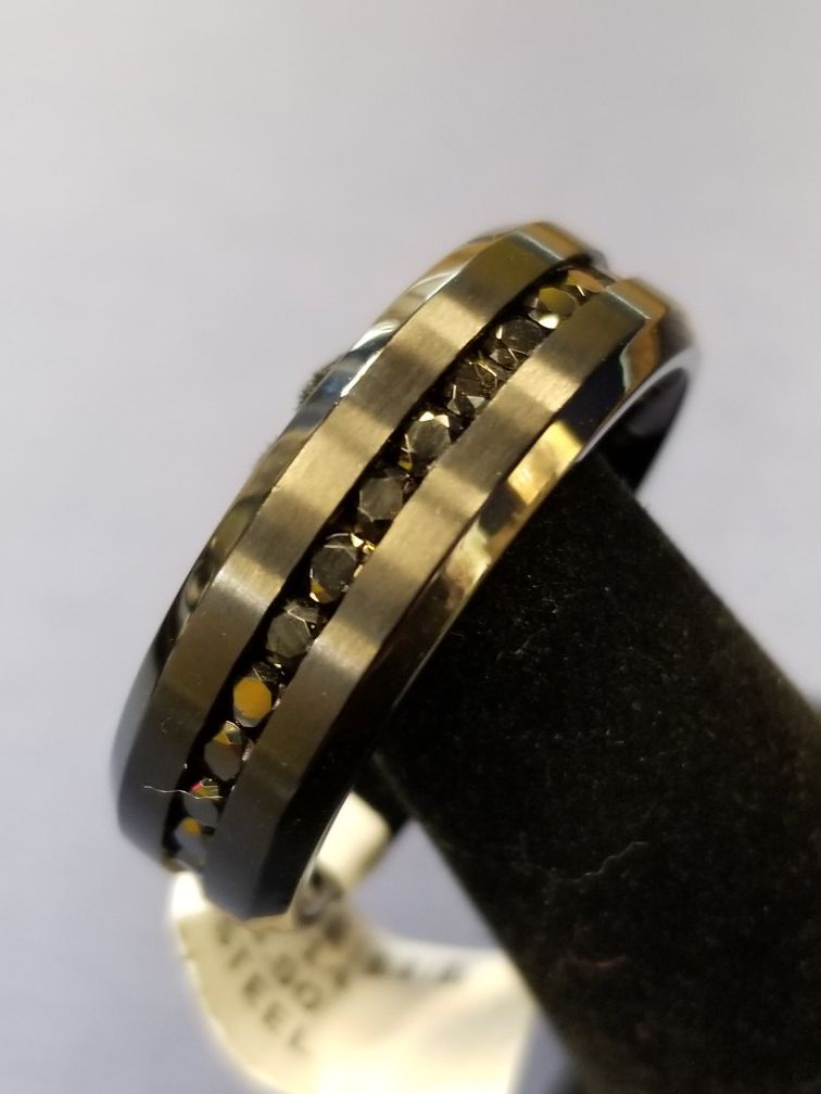 stainless steel size14 black wedding band
