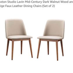 NEW IN BOX Baxton Studio Lavin Dining Chairs (Walnut) - TWO BOXES LEFT (set of 4 - $150)
