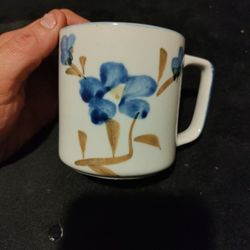 Vintage Chikiang Mug With Blue Flowers 
