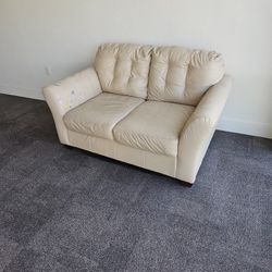 Cream Leather Couch