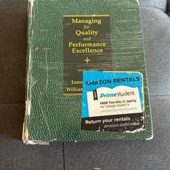 Managing for Quality and Performance Excellence