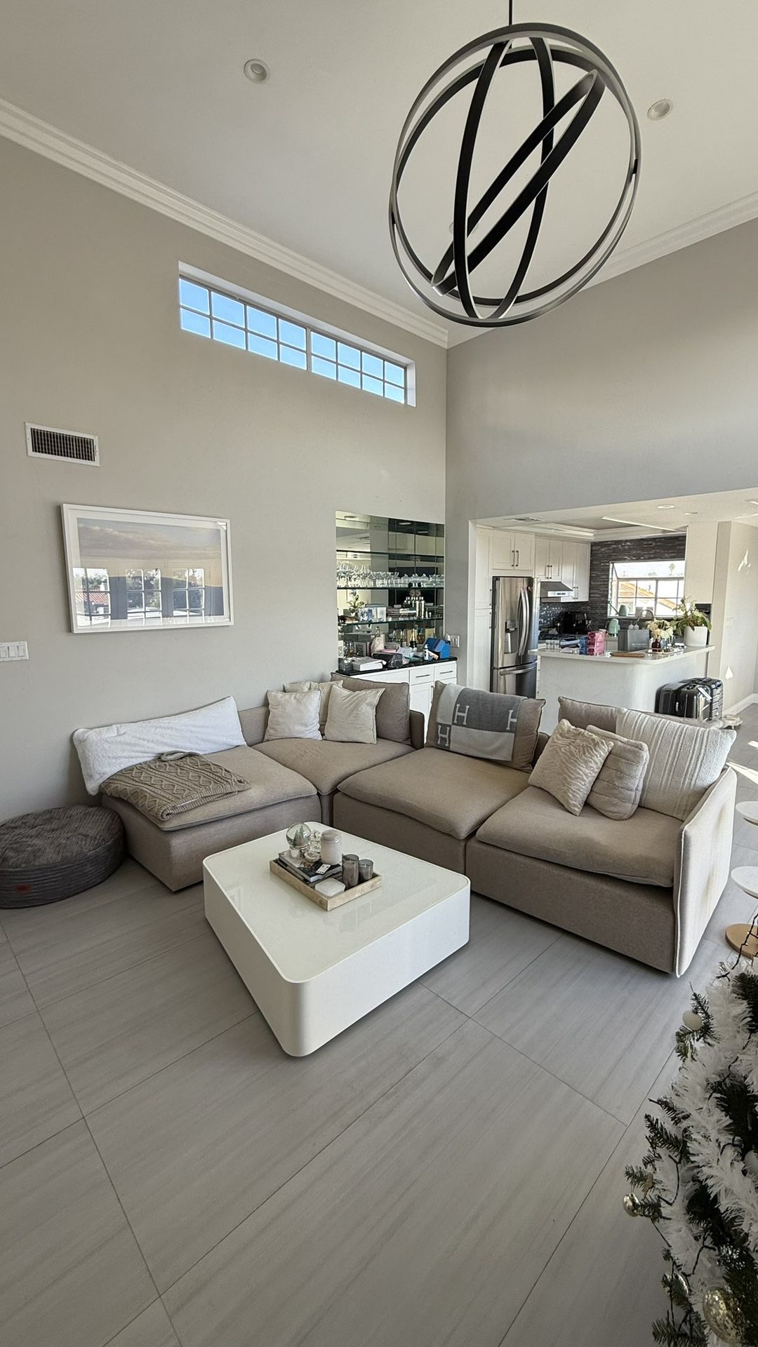 4 piece modular grey sectional sofa