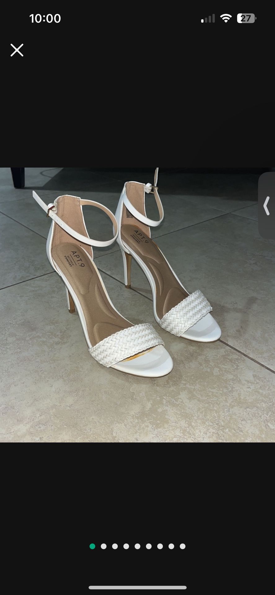 Apt. 9 Women’s White High Heels Shoes with Memory Foam, Size 8