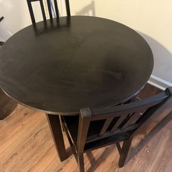 Dark Brown Dining Room Table With 2 Chairs 