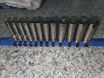 12 pc 1/4" Drive 6-Point Metric Flank Drive® Deep Socket Set (5-15 mm)
