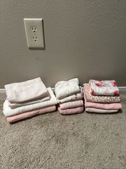 Baby girl swaddles