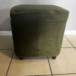 Suede Green Ottoman With Storage 