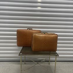 Chinese Woven Suitcase Rattan Bamboo Vintage Asian Cases  Basket - LN