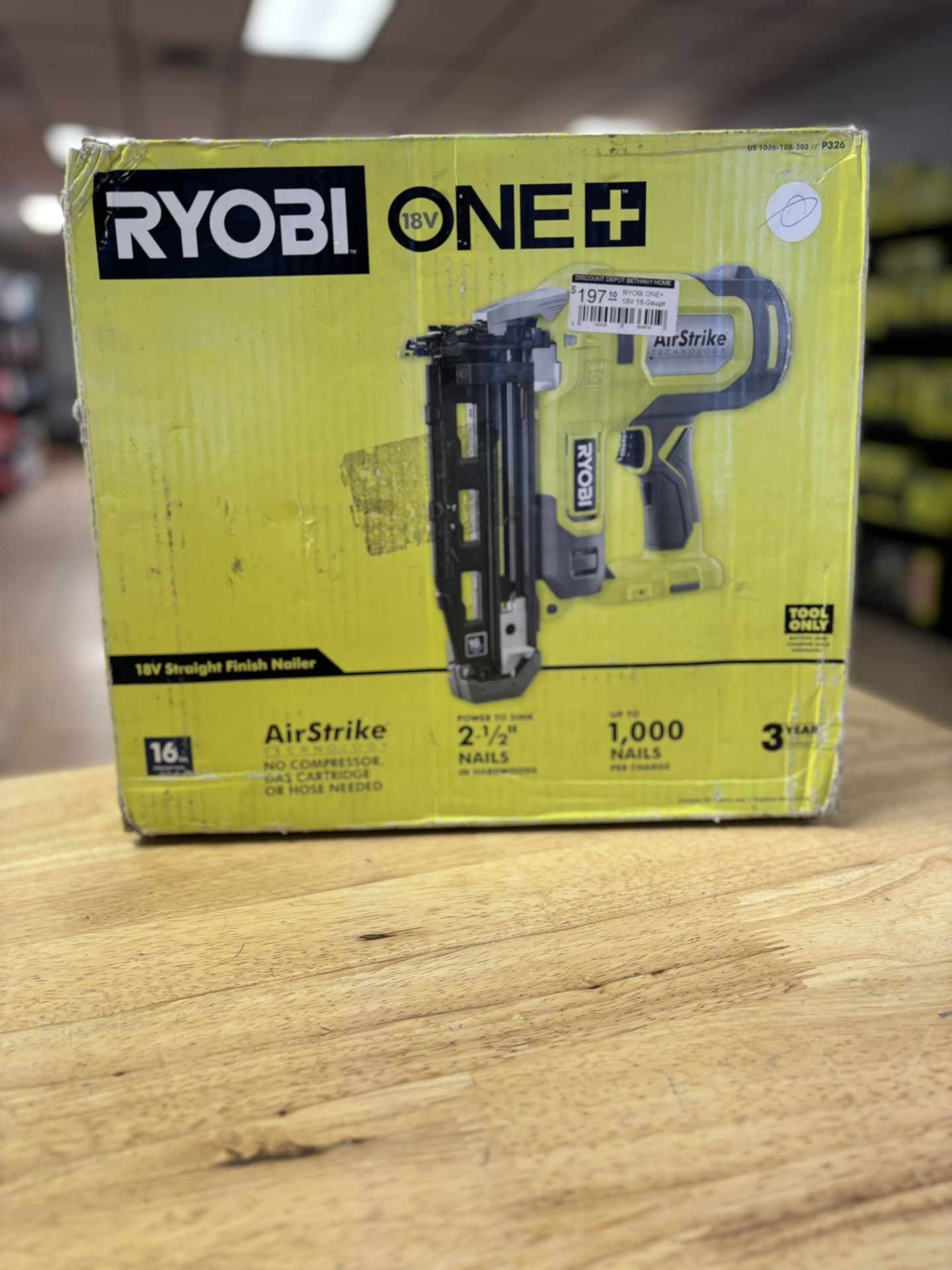 ONE+ 18V AirStrike 16-Gauge Cordless Finish Nailer (Tool Only)