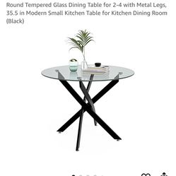 Dining Table Round Tempered Glass (new / unopened)