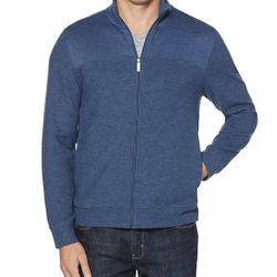 NEW MENS PERRY ELLIS TEXTURED KNIT FULL ZIP JACKET SWEATER 3 COLORS XL