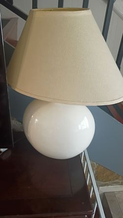 White Ceramic Globe Table Lamp