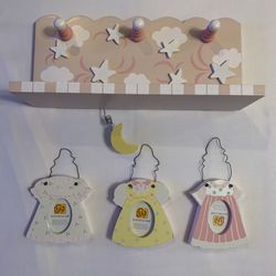 Home Interiors Kids Shelf and Picture Frames (4) Pieces Total