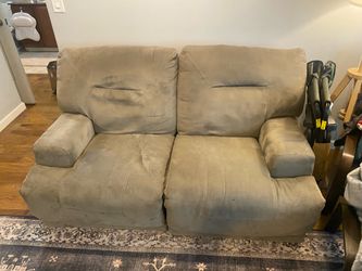 Grey Loveseat Recliner (powered)