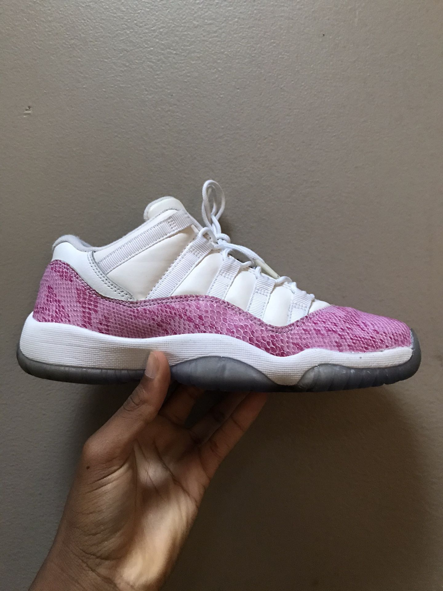 Pink Jordan 11 snakeskin