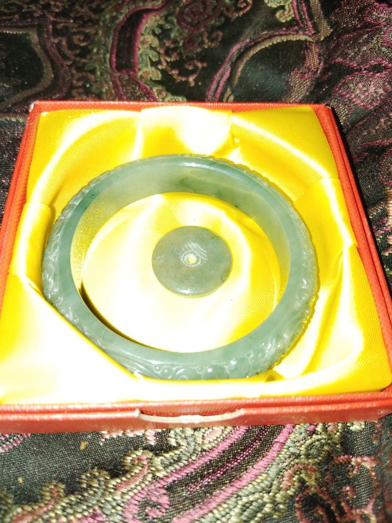 Authentic Jade Bangel And Charm Set In Box $ 150 Or Best Offer