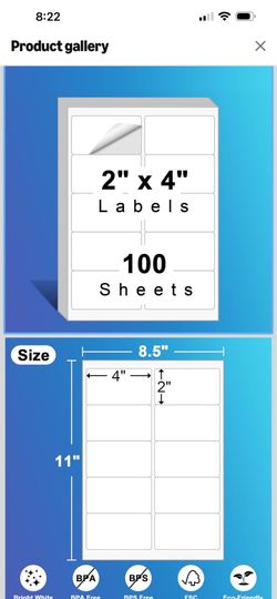 Printable white sticker labels