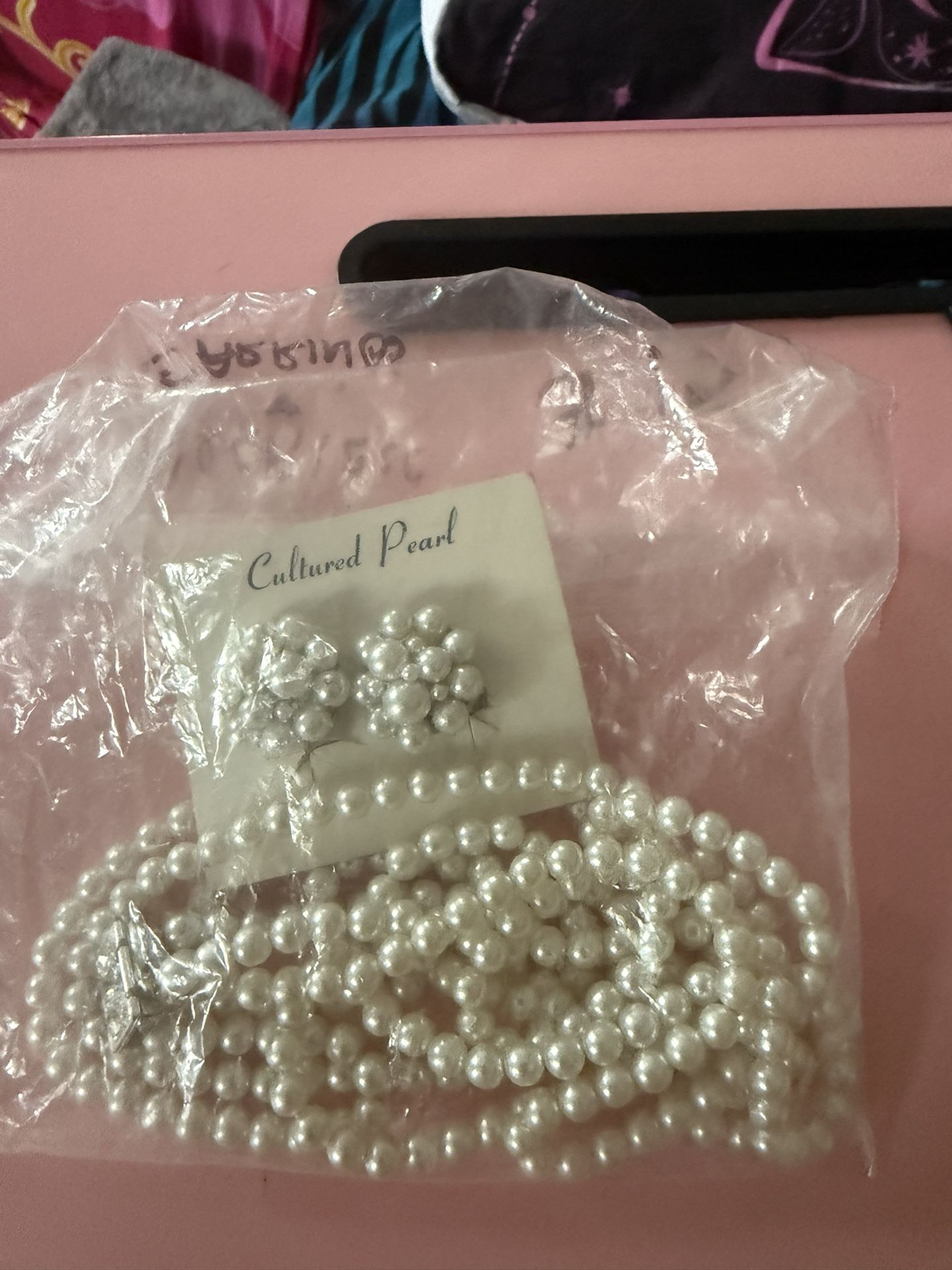 Vintage Cultured, Pearl Necklace, And Earrings +2 Vintage Earring Sets And Necklaces