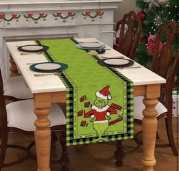 Brand new!! Christmas Table Runner, Linen Christmas Table Runner Merry Christmas