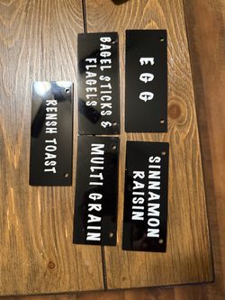 Bagela basket high quality acrylic durable sign,, 5 $ each