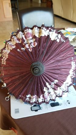 Vintage Asian Decorative Fabric Umbrella
