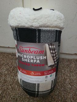Sunbeam Microplush Sherpa Heated Throw