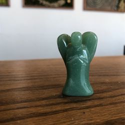Hand-carved Green Aventurine Crystal Angels