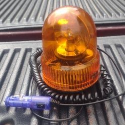 Beacon Light Flashing Emergency Warning Light 12 Volt Amber Lens Magnetic Base