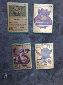 Gold Foil Pokémon Cards Set of 4