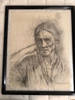Acrylic frame old lady sketch Acrylic frame old lady sketch