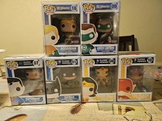 Funko Pop DC Justice League Superman Batman Wonder Woman The Flash Aquaman Green Lantern Different Prices Excellent Condition Box