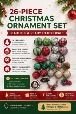 🎄✨ 26-Piece Christmas Ornament Set – Beautiful & Ready to Decorate!