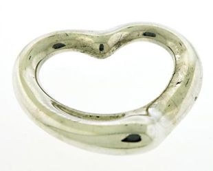 Tiffany & Co Designer 925 Sterling Silver Open Heart Pendant.