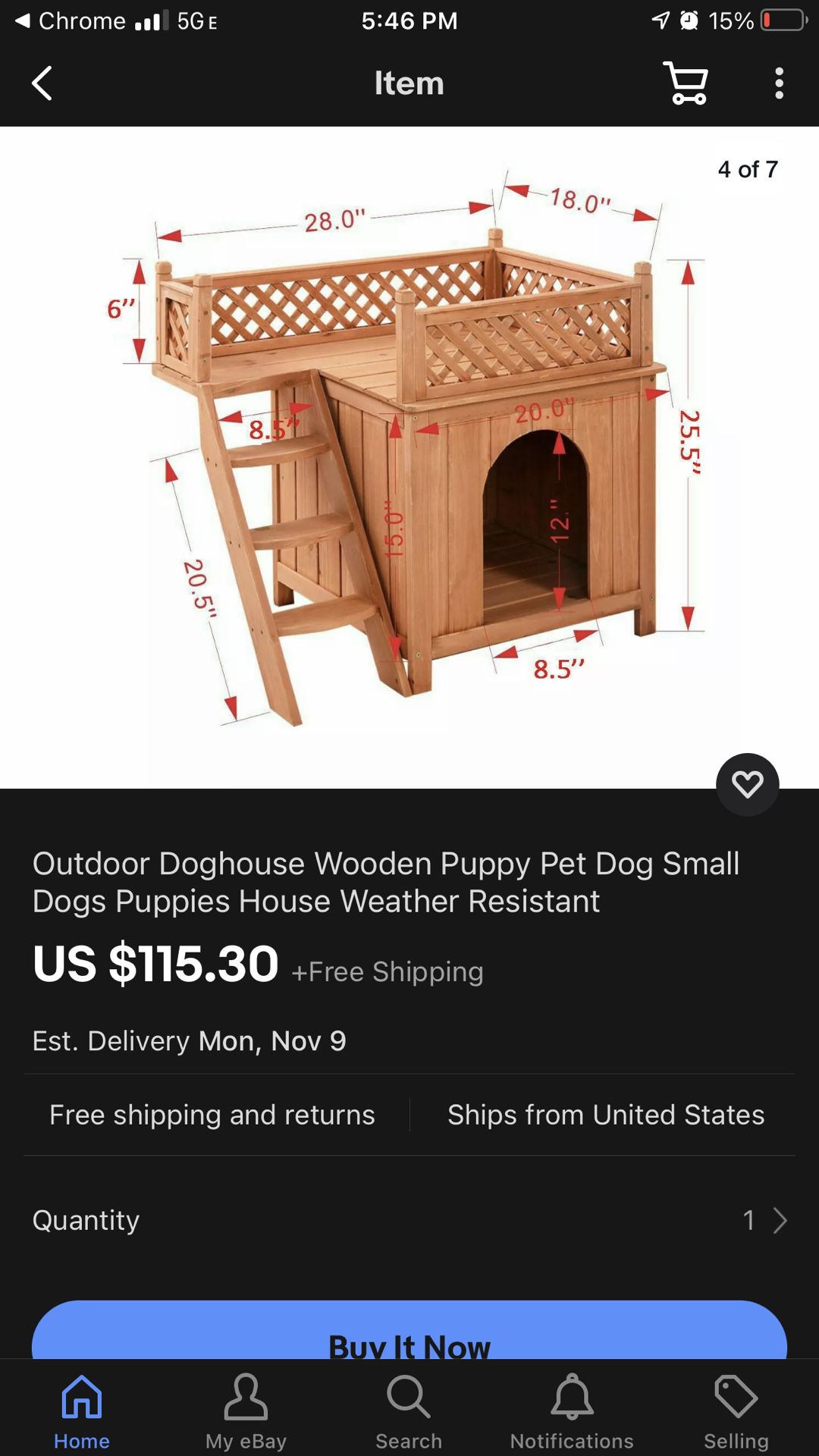 Dog wooden house luxury