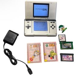 Japan Release Nintendo DS Handheld Console Silver Bundle Lot
