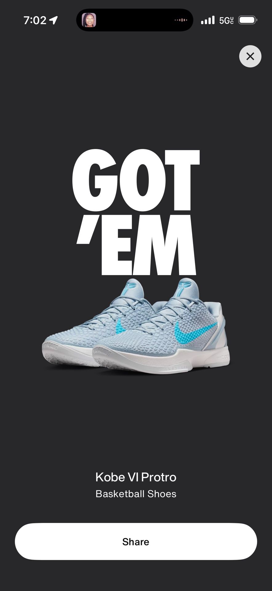 Kobe 6 Caitlin Clark Size 11