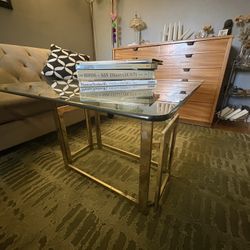 Vintage Metal & Glass Coffee Table 
