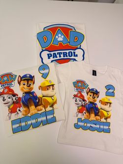 Paw patrol birthday shirts / playeras personalizadas