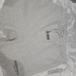 Essentials light oatmeal shorts medium size