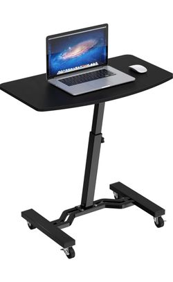 Mobile Laptop Rolling Cart , w/Lockable Wheels, Height Adjustable from 28" to 33", BLACK, (SHW) NEW